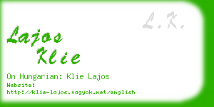 lajos klie business card